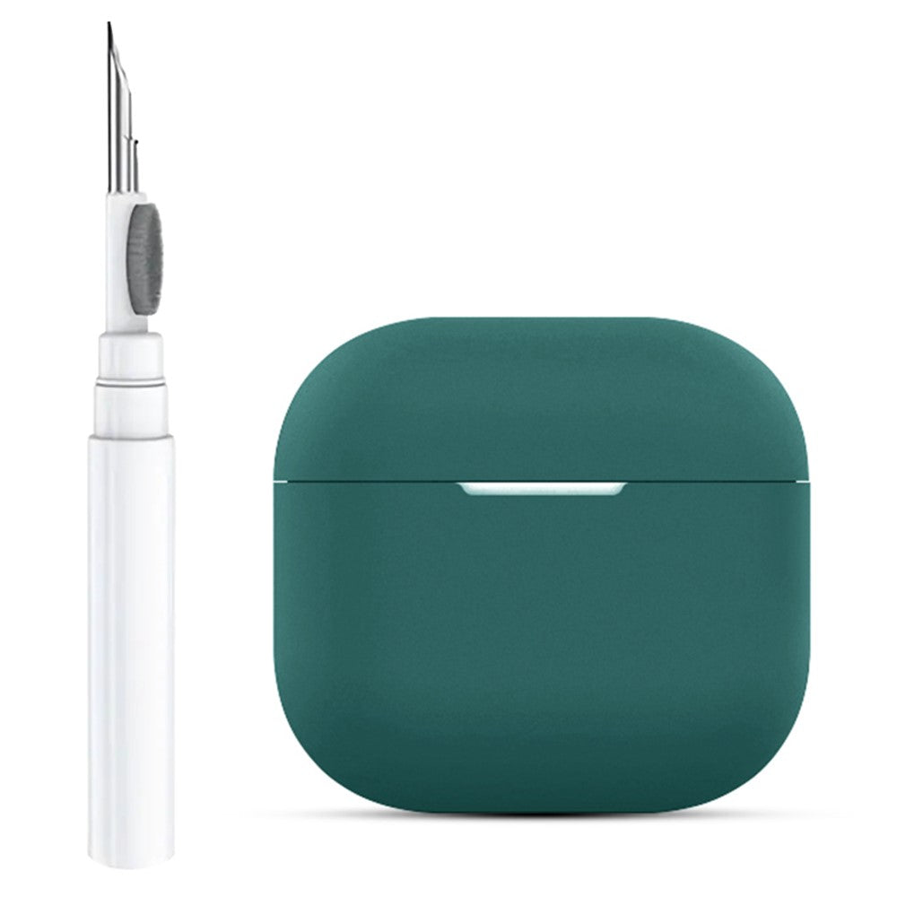 Compatible With  AirPods 5 / 4 Silicone Earbuds Case Soft Protective Cover No Hook with Cleaning Pen - Blackish Green