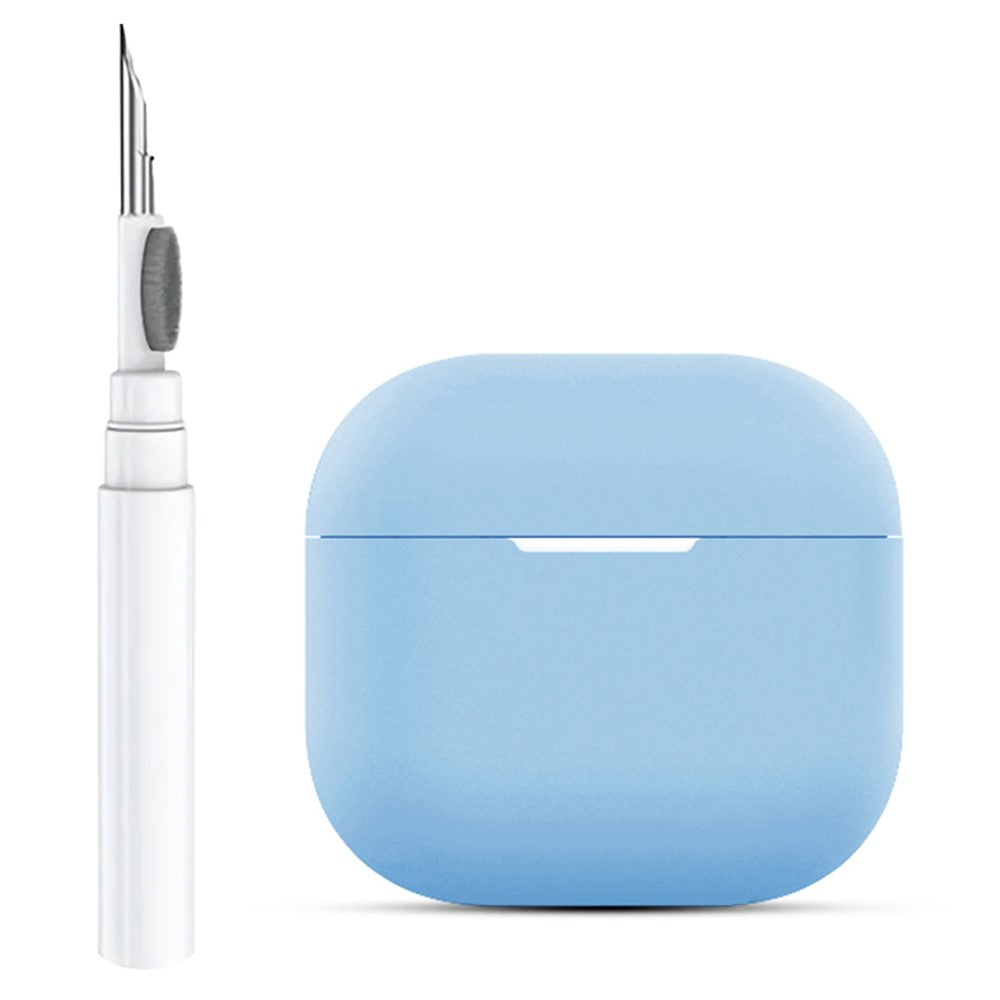 Compatible With  AirPods 5 / 4 Silicone Earbuds Case Soft Protective Cover No Hook with Cleaning Pen - Sky Blue