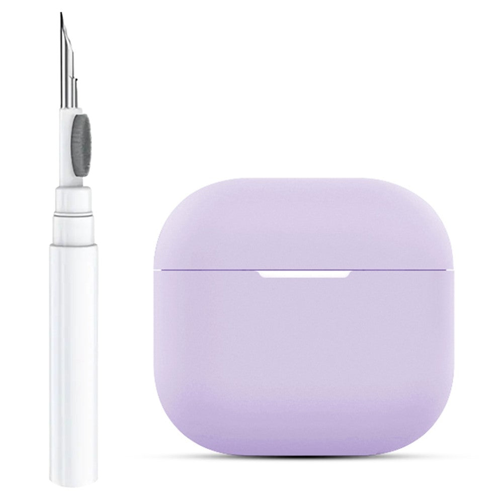 Compatible With  AirPods 5 / 4 Silicone Earbuds Case Soft Protective Cover No Hook with Cleaning Pen - Purple