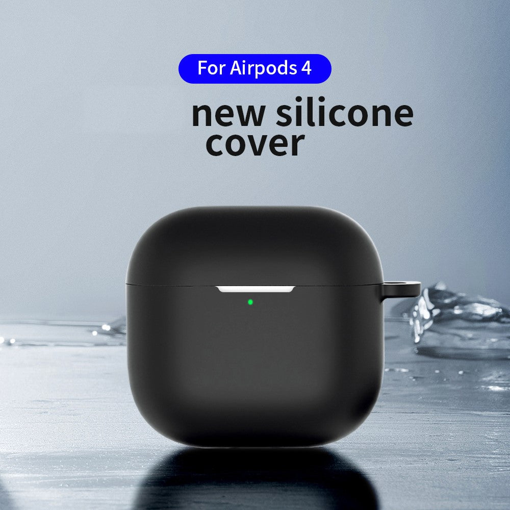 5Pcs  /  Set Compatible With  AirPods 5 / 4 Soft Silicone Case Kit with Keychain  /  Earphone Holder  /  Anti-lost Neck Strap  /  Storage Case - Dark Blue