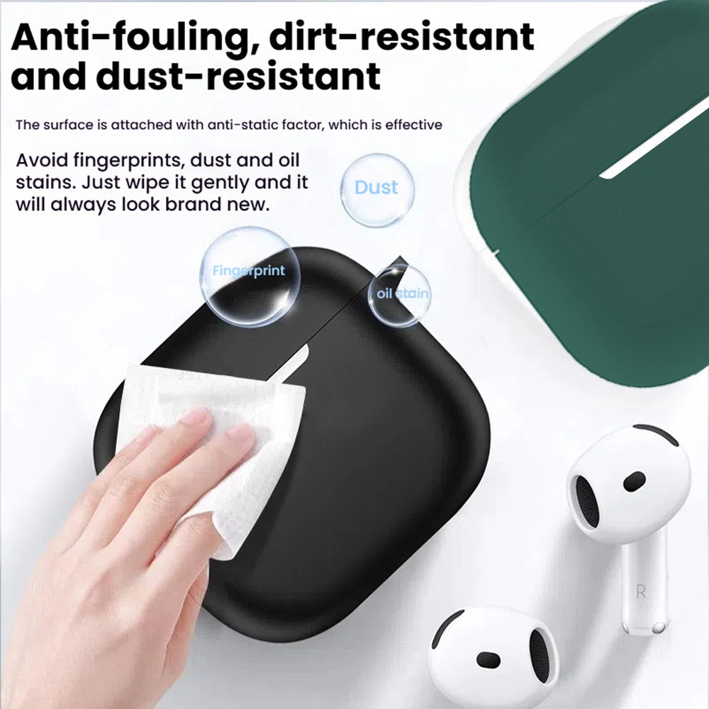 5Pcs  /  Set Compatible With  AirPods 5 / 4 Soft Silicone Case Kit with Keychain  /  Earphone Holder  /  Anti-lost Neck Strap  /  Storage Case - Dark Blue