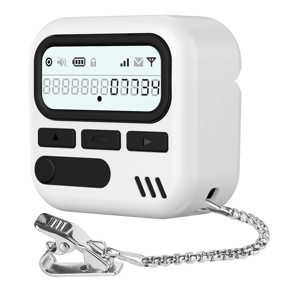 Compatible With  AirPods 5 / 4 Case Retro Design TPU + PC Wireless Earbuds Protective Cover with Lanyard - White