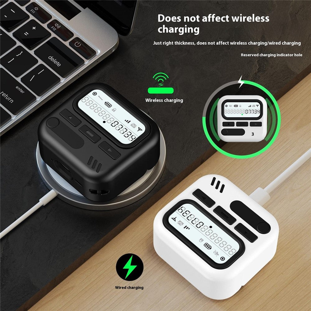 Compatible With  AirPods 5 / 4 Case Retro Design TPU + PC Wireless Earbuds Protective Cover with Lanyard - White