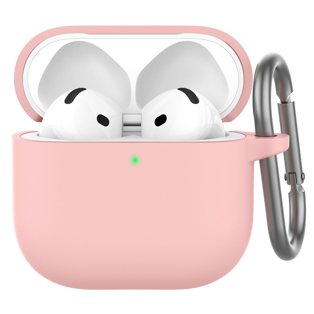 AHASTYLE WG163 Compatible With  AirPods 5 / 4 Silicone Case Earphone Cover with Carabiner - Pink
