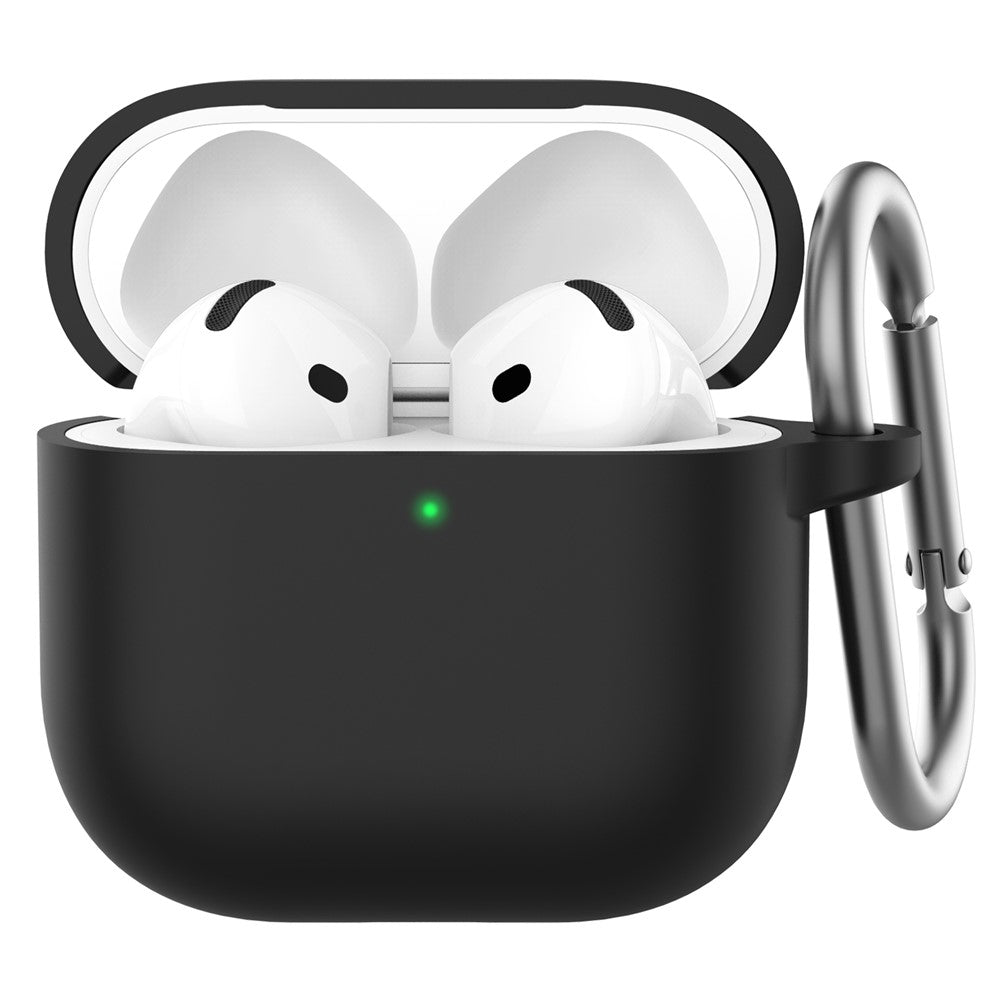 AHASTYLE WG163 Compatible With  AirPods 5 / 4 Silicone Case Earphone Cover with Carabiner - Black