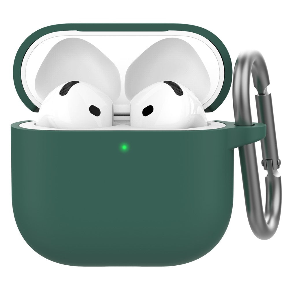 AHASTYLE WG163 Compatible With  AirPods 5 / 4 Silicone Case Earphone Cover with Carabiner - Green
