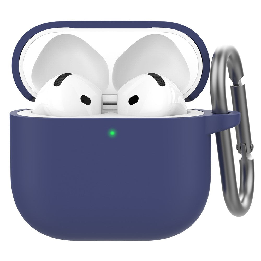 AHASTYLE WG163 Compatible With  AirPods 5 / 4 Silicone Case Earphone Cover with Carabiner - Blue