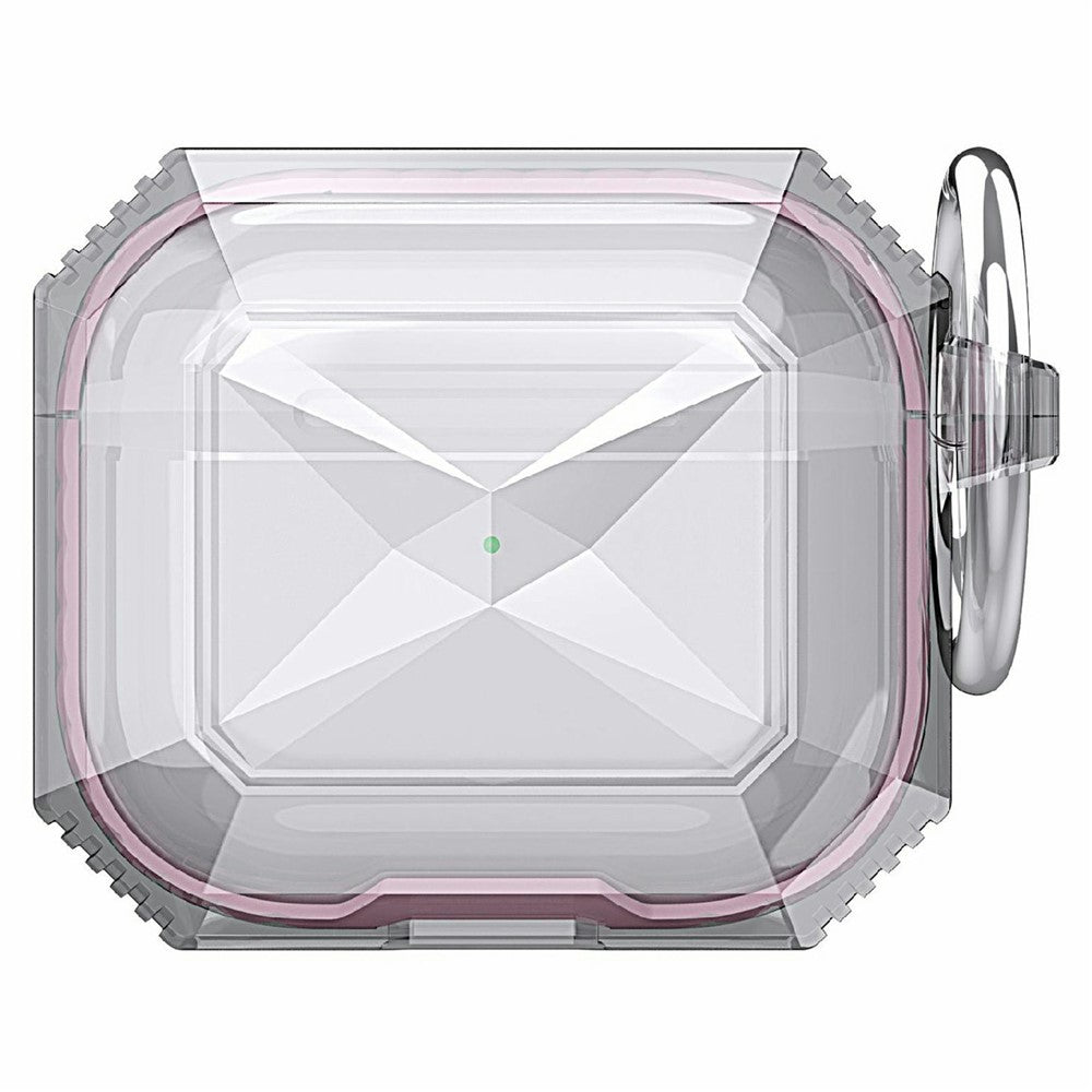 AHASTYLE WG165 Compatible With  AirPods 5 / 4 Case Dual Color TPU Earphone Cover with Carabiner - Pink