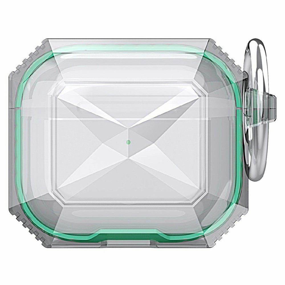 AHASTYLE WG165 Compatible With  AirPods 5 / 4 Case Dual Color TPU Earphone Cover with Carabiner - Green