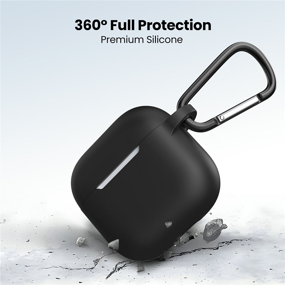 AHASTYLE WE36 Compatible With  AirPods 5 / 4 Case Silicone Earbuds Protective Cover with Carabiner - Black