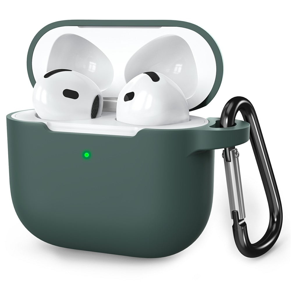 AHASTYLE WE36 Compatible With  AirPods 5 / 4 Case Silicone Earbuds Protective Cover with Carabiner - Green