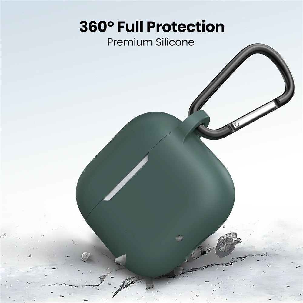 AHASTYLE WE36 Compatible With  AirPods 5 / 4 Case Silicone Earbuds Protective Cover with Carabiner - Green