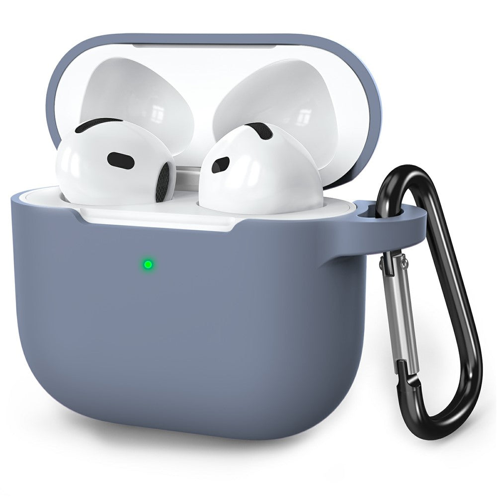 AHASTYLE WE36 Compatible With  AirPods 5 / 4 Case Silicone Earbuds Protective Cover with Carabiner - Lavender Grey