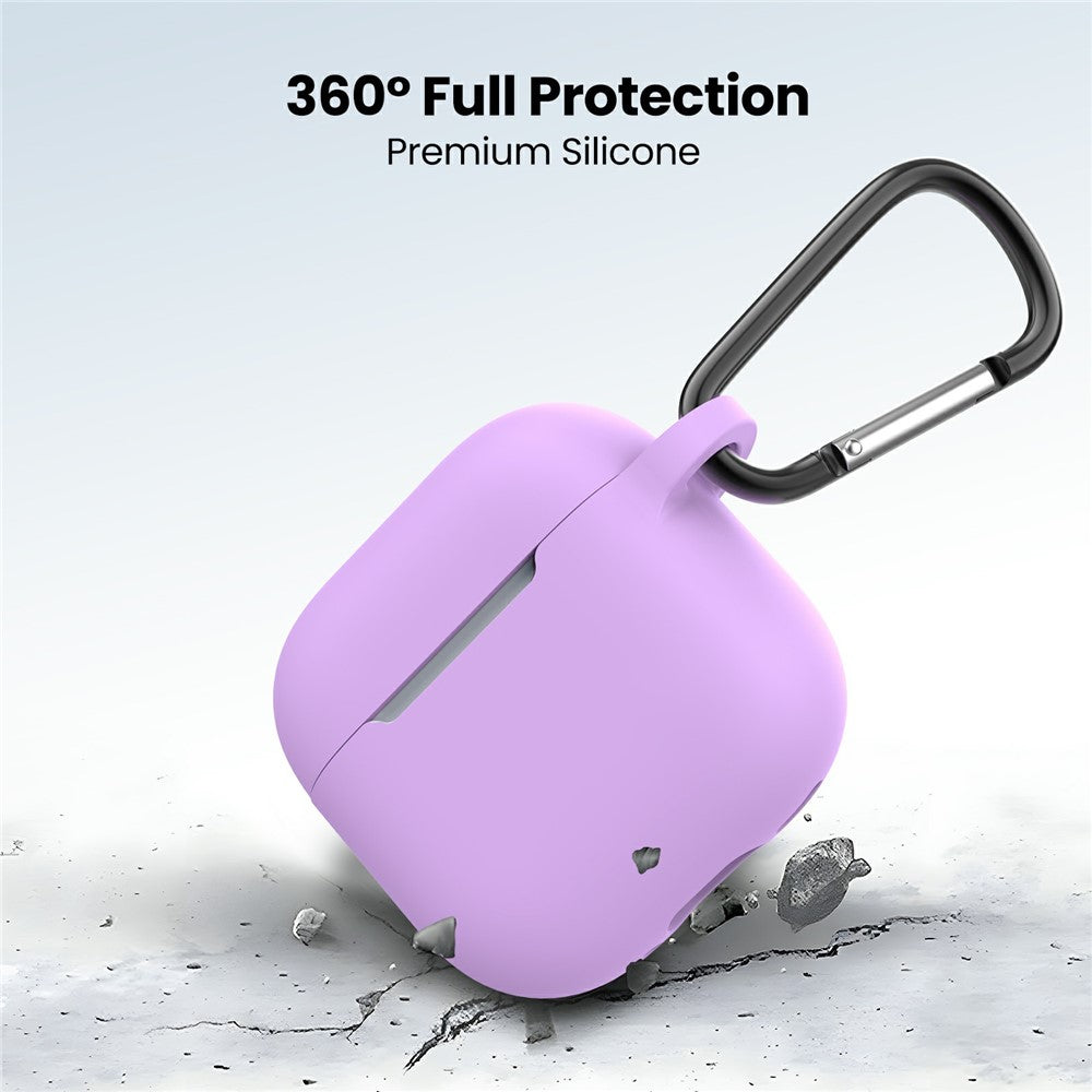 AHASTYLE WE36 Compatible With  AirPods 5 / 4 Case Silicone Earbuds Protective Cover with Carabiner - Purple