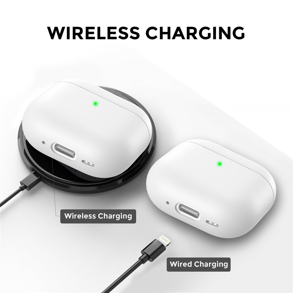 AHASTYLE WG172 Compatible With  AirPods 5 / 4 Silicone Case Earphone Anti-drop Protective Cover - White