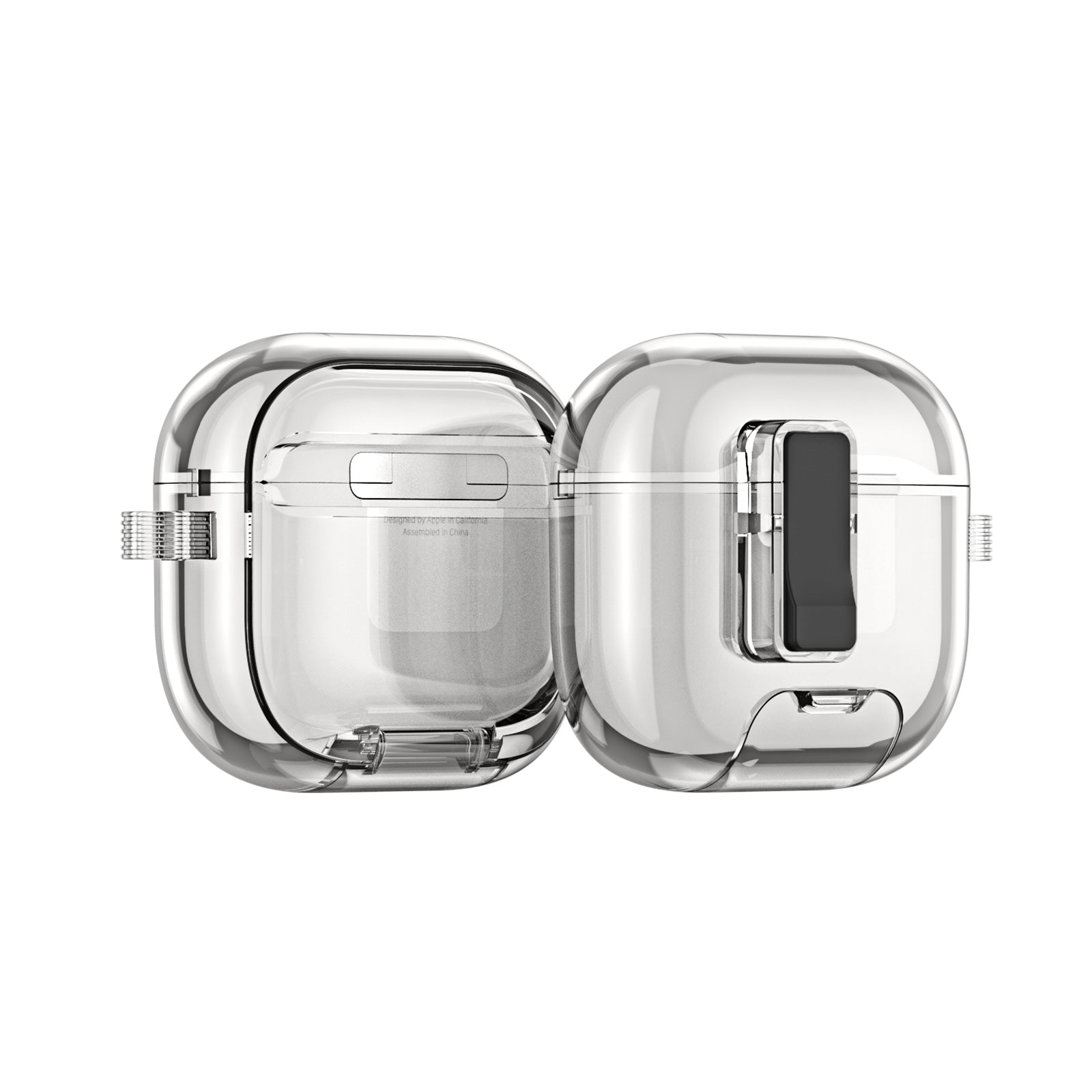 DUX DUCIS Compatible With  AirPods 5 / 4 Earphone Case  PECR Series PC+TPU Cover with Phone Holder and Hook - Transparent Black