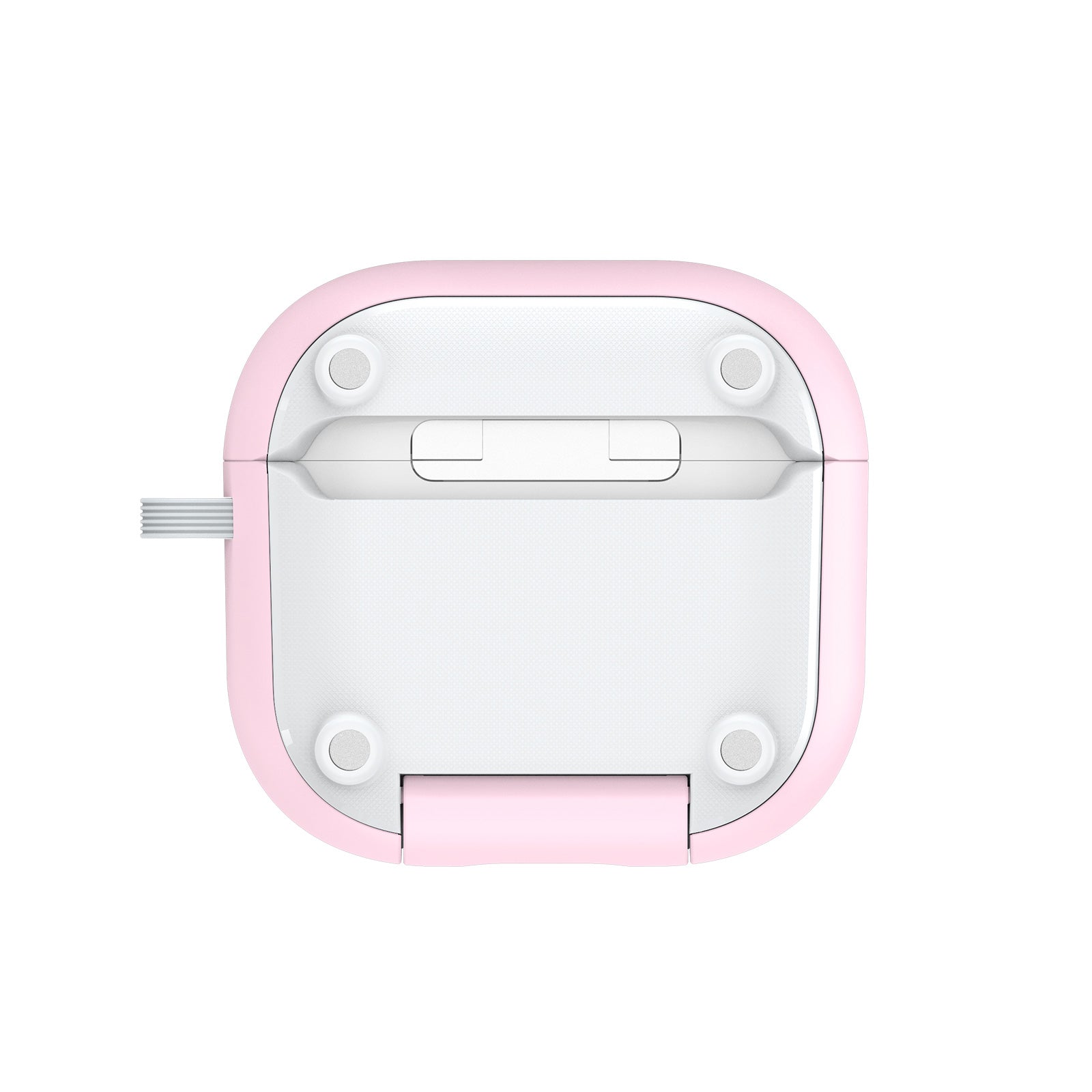 DUX DUCIS Compatible With  AirPods 5 / 4 Earphone Case  PECQ Series Multi-Angle Stand PC+TPU Cover with Hook - Pink White