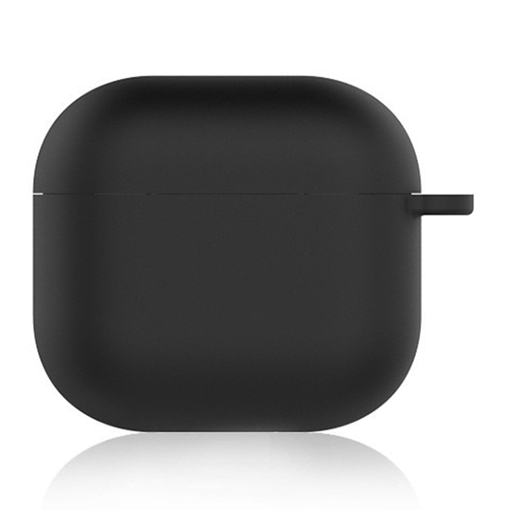 Compatible With  AirPods 5 / 4 Silicone Case Ultra Thin 1.5mm Earphone Protective Cover with Carabiner - Black