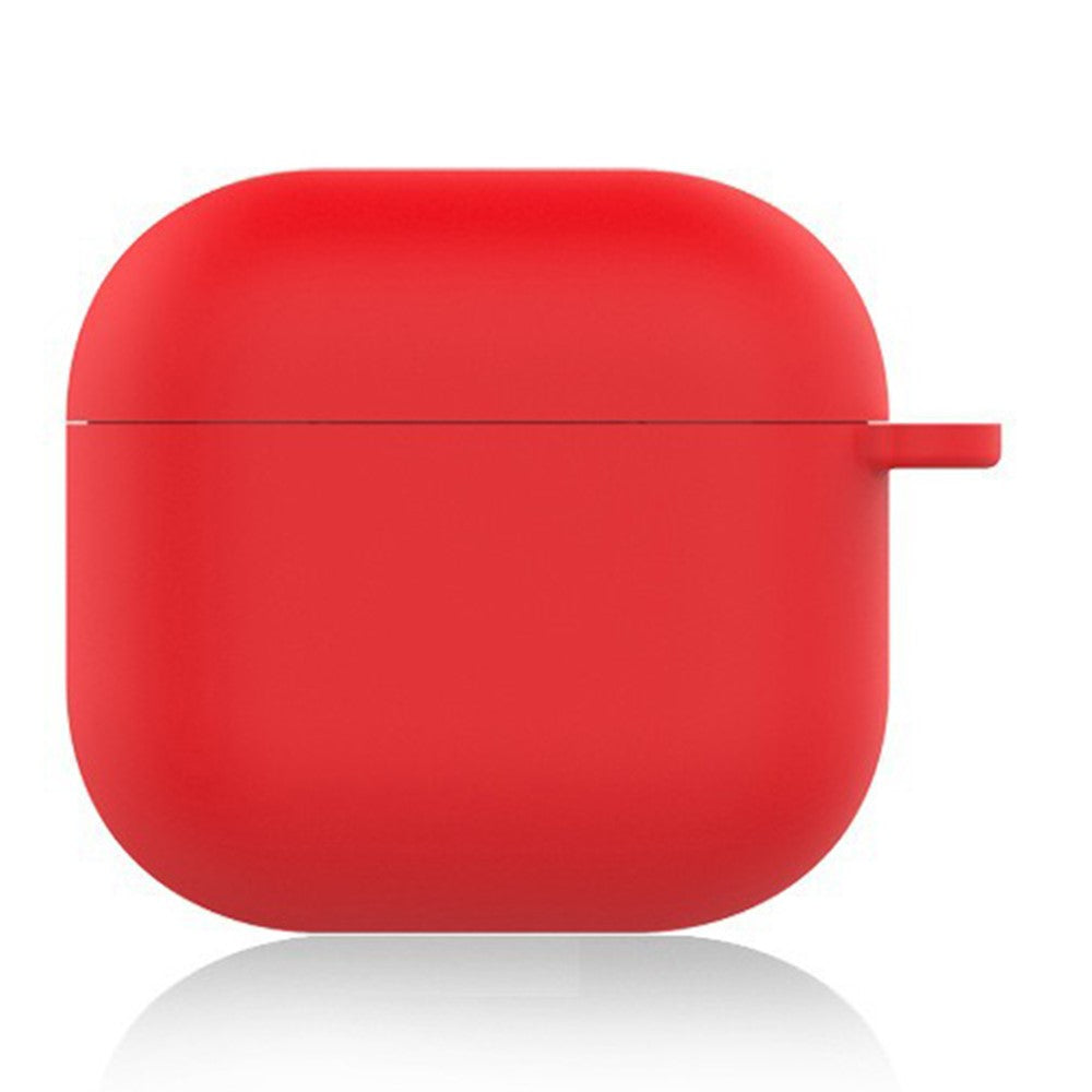 Compatible With  AirPods 5 / 4 Silicone Case Ultra Thin 1.5mm Earphone Protective Cover with Carabiner - Red