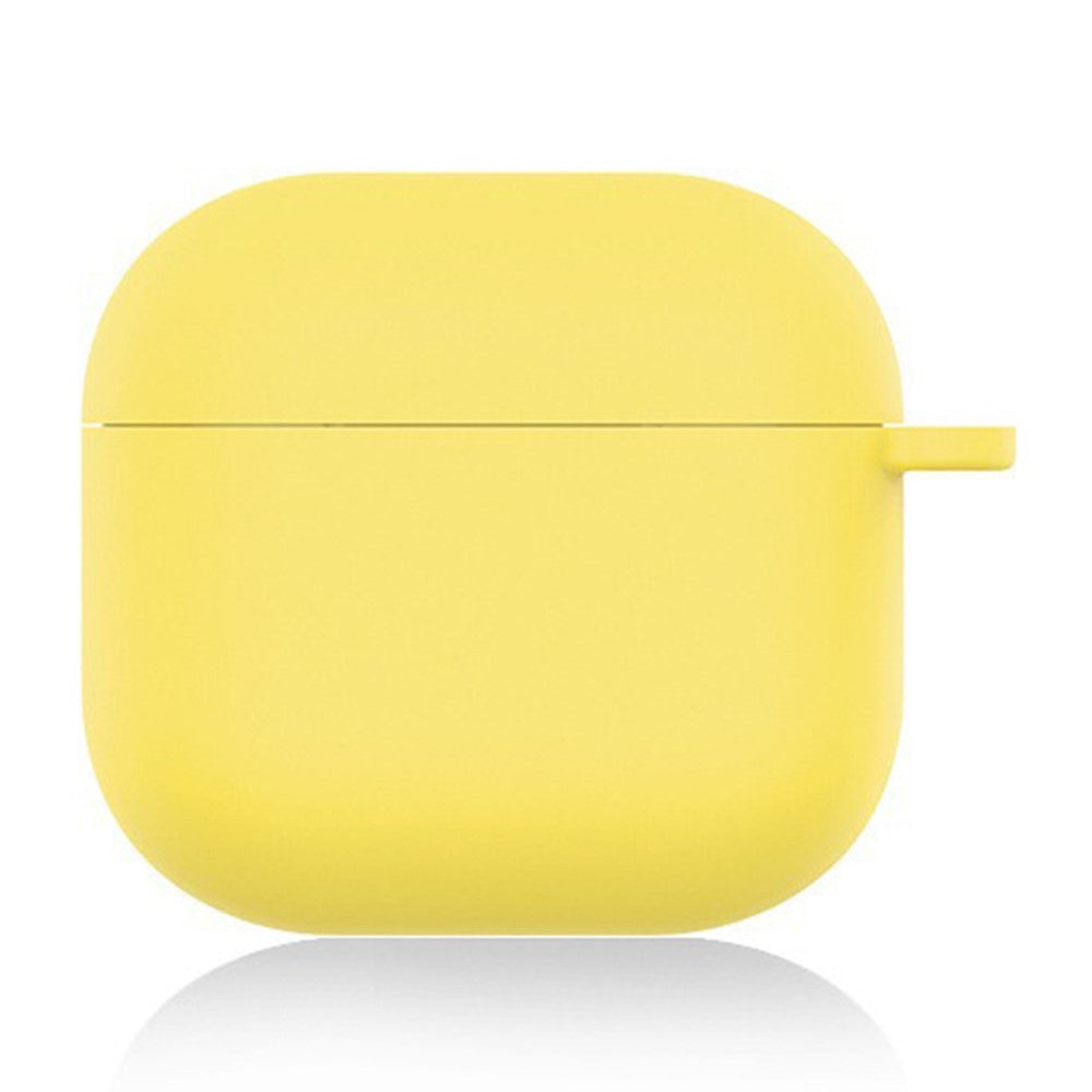 Compatible With  AirPods 5 / 4 Silicone Case Ultra Thin 1.5mm Earphone Protective Cover with Carabiner - Light Yellow