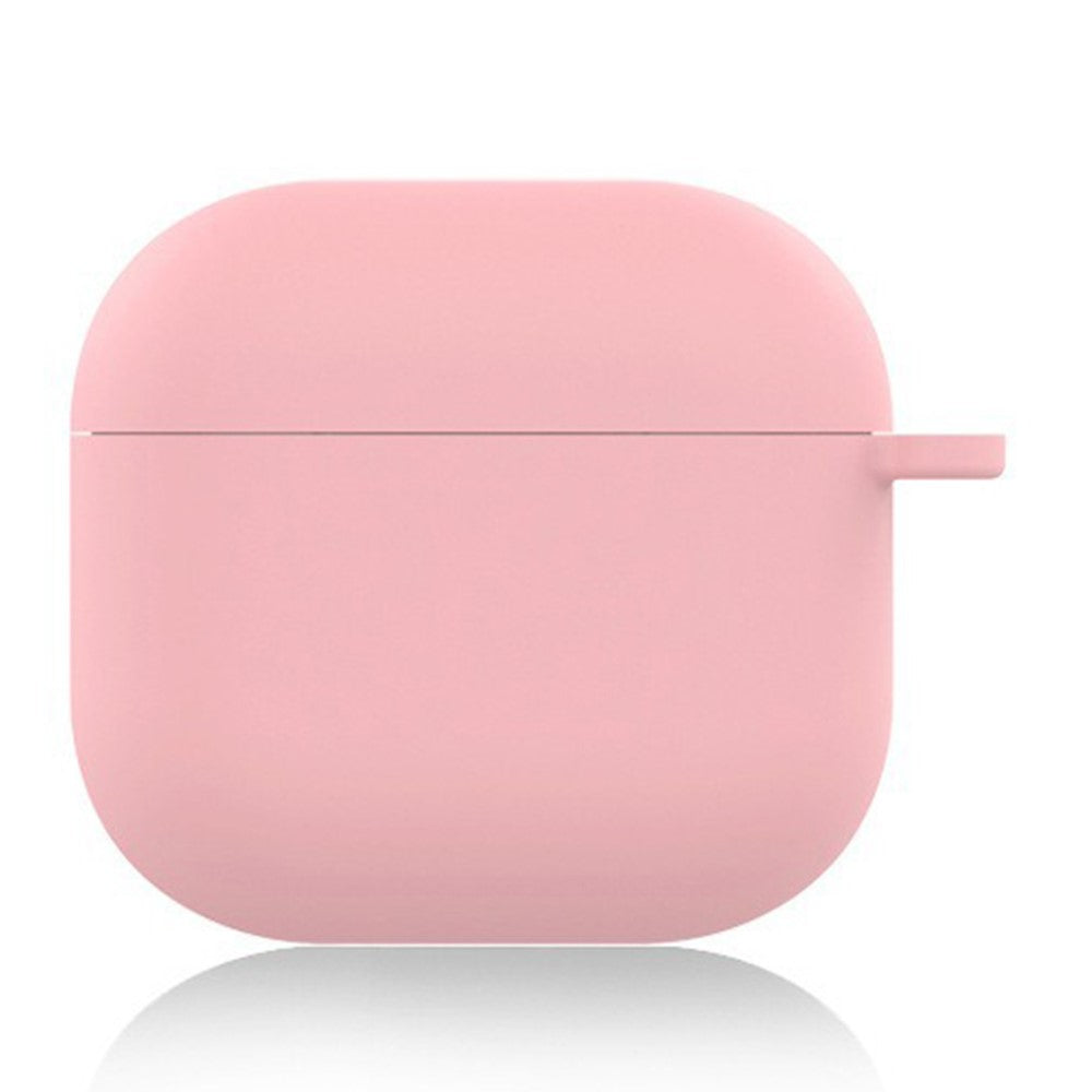 Compatible With  AirPods 5 / 4 Silicone Case Ultra Thin 1.5mm Earphone Protective Cover with Carabiner - Light Pink
