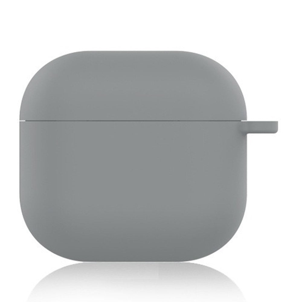 Compatible With  AirPods 5 / 4 Silicone Case Ultra Thin 1.5mm Earphone Protective Cover with Carabiner - Grey