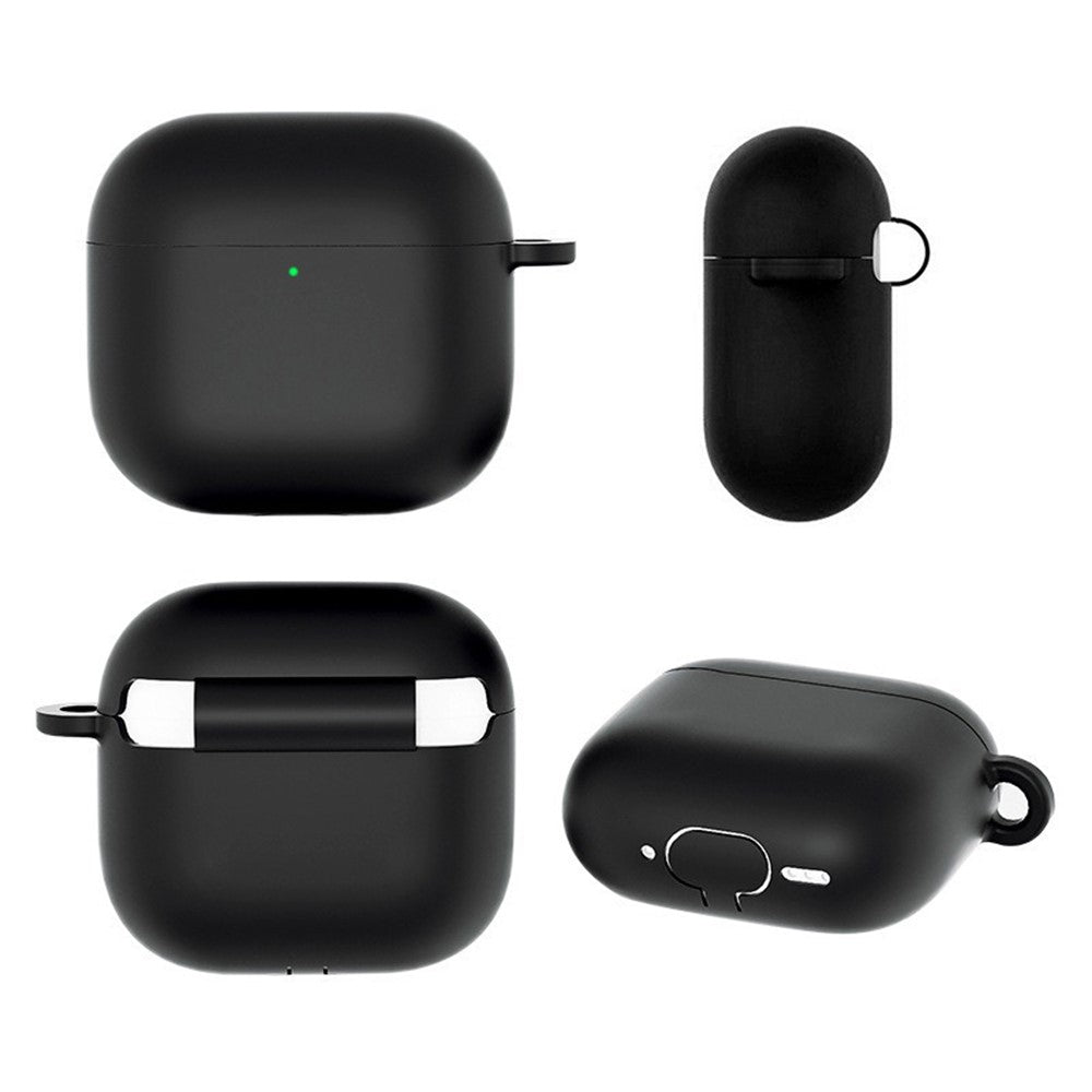 Compatible With  AirPods 5 / 4 Silicone Case Ultra Thin 1.5mm Earphone Protective Cover with Carabiner - Grey