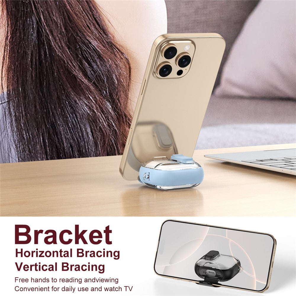 Compatible With  AirPods 5 / 4 Case TPU PC Earbuds Protective Cover with Switch  /  Stand  /  Carrying Hook - Baby Blue