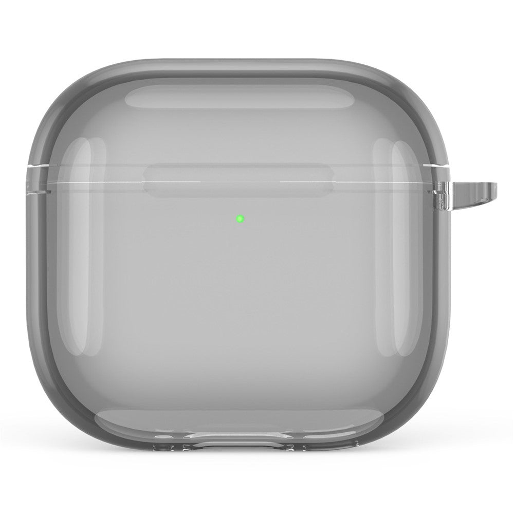 Compatible With  AirPods 5 / 4 Case TPU Anti Drop Protective Cover with Carabiner - Transparent Black