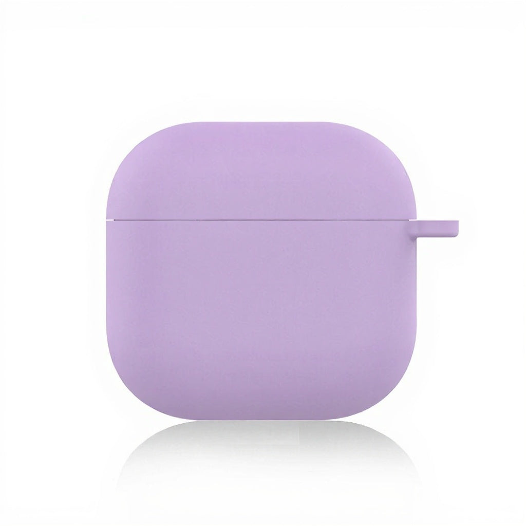 Compatible With  AirPods 5 / 4 Silicone Case Ultra Thin 1.5mm Protective Cover With Carabiner Hook Wireless Charging Compatible - Pink Purple
