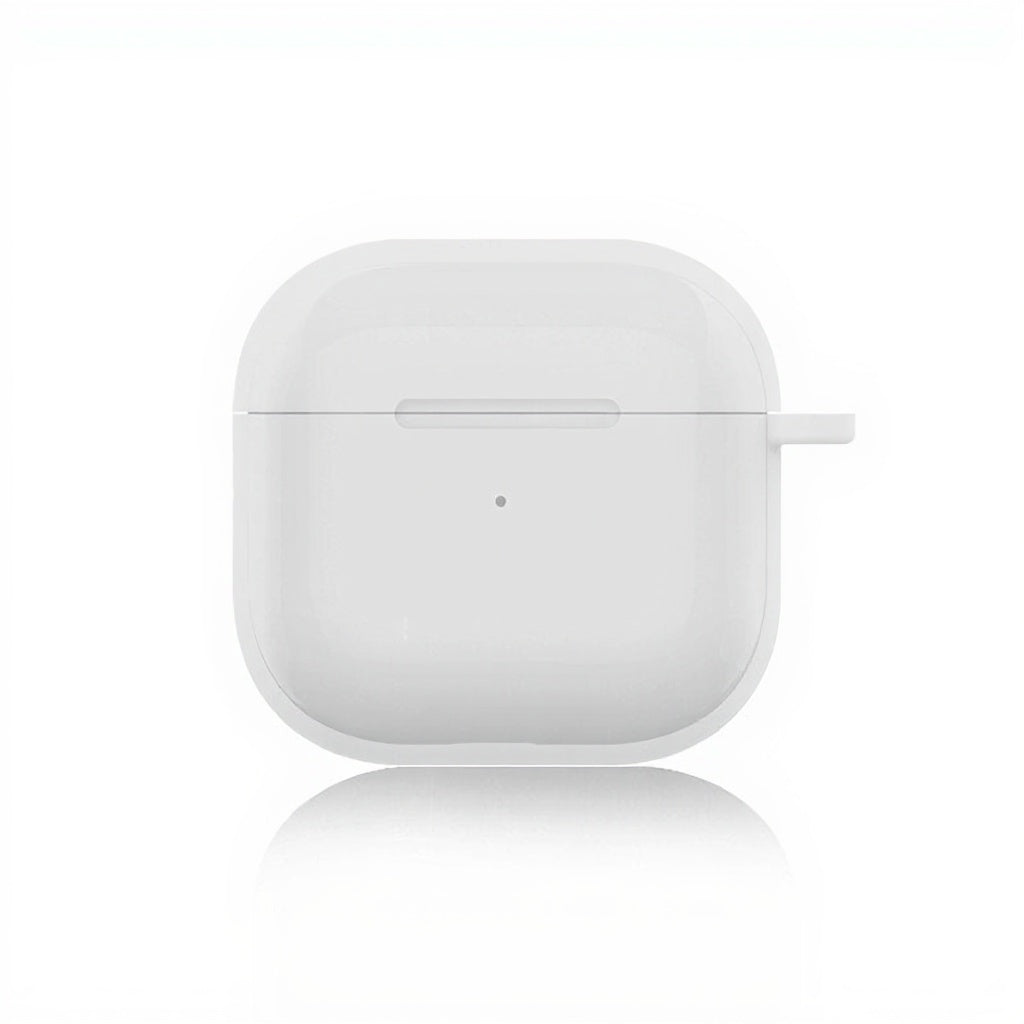 Compatible With  AirPods 5 / 4 Silicone Case Ultra Thin 1.5mm Protective Cover With Carabiner Hook Wireless Charging Compatible - Transparent White