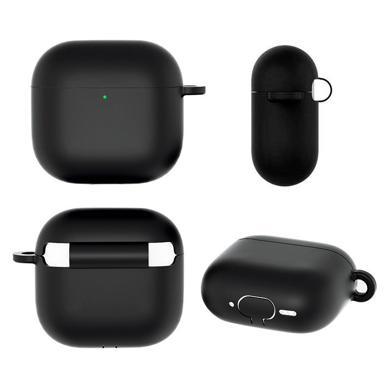 Compatible With  AirPods 5 / 4 Silicone Case Ultra Thin 1.5mm Protective Cover With Carabiner Hook Wireless Charging Compatible - Transparent White