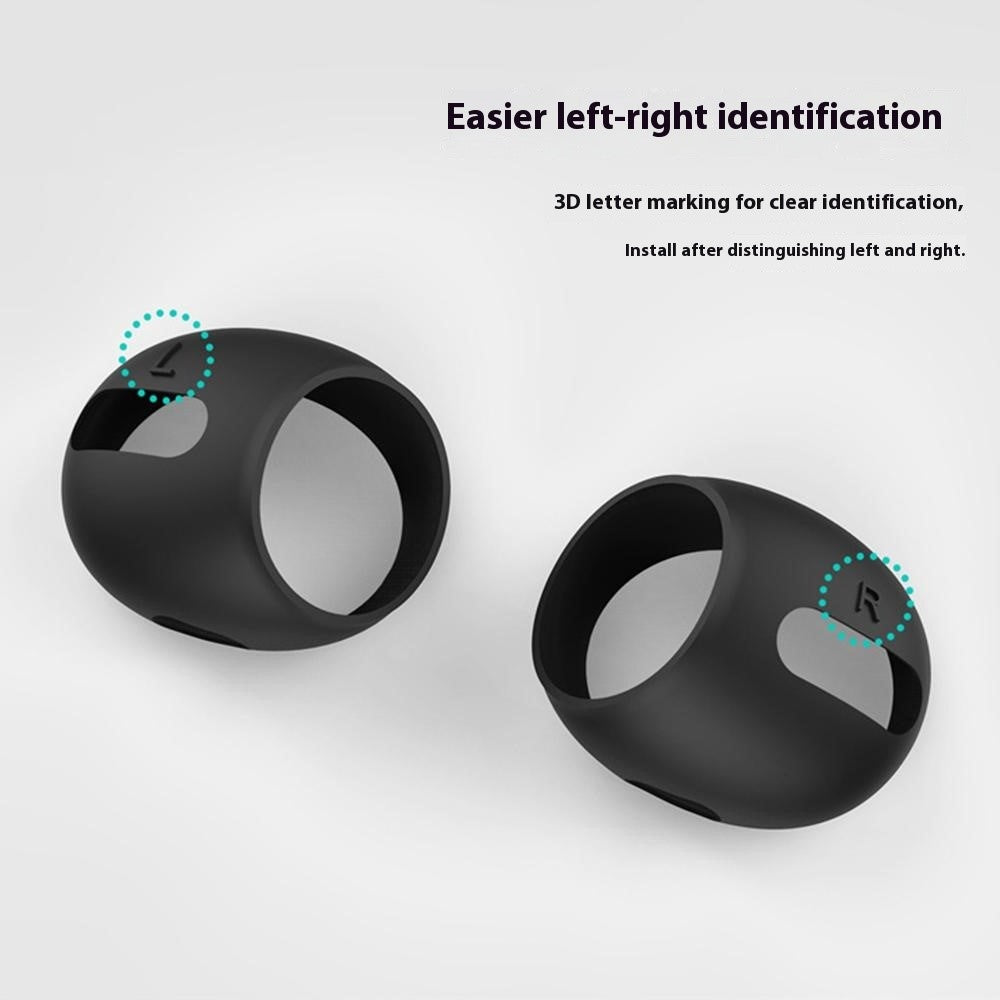 AHASTYLE PT76-4 3 Pairs Silicone Ear Tips Compatible With  AirPods 5 / 4 Skin Cover Ultra Thin Anti Slip Cover - Black