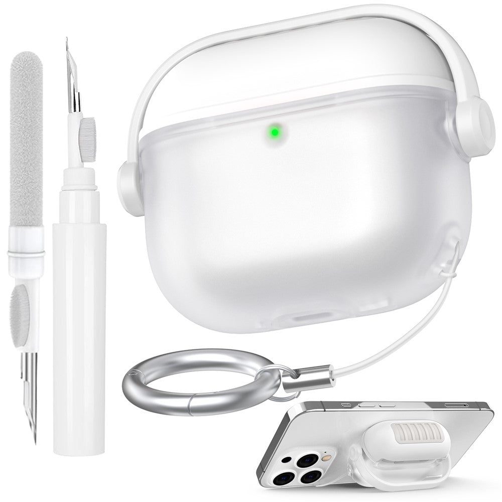 AHASTYLE WG174 Compatible With  AirPods 5 / 4 Silicone Earphone Case Transparent Separable Protective Cover - White