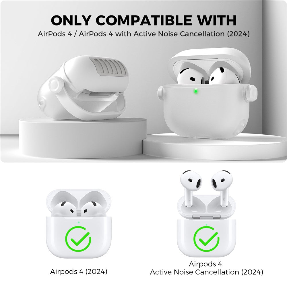 AHASTYLE WG174 Compatible With  AirPods 5 / 4 Silicone Earphone Case Transparent Separable Protective Cover - White