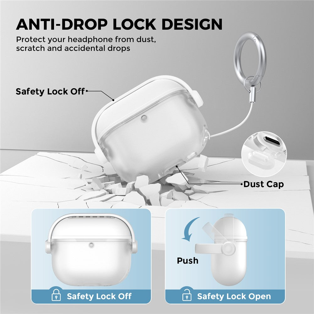 AHASTYLE WG174 Compatible With  AirPods 5 / 4 Silicone Earphone Case Transparent Separable Protective Cover - White