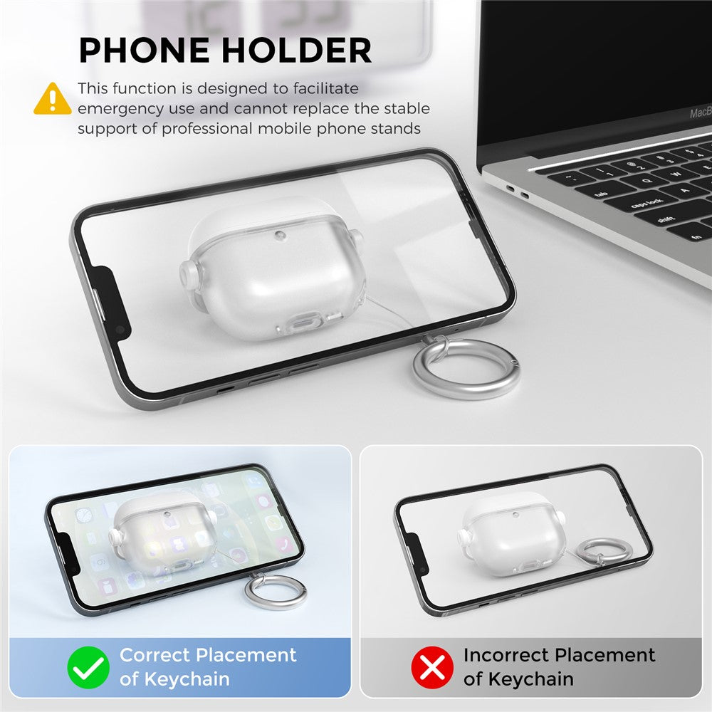 AHASTYLE WG174 Compatible With  AirPods 5 / 4 Silicone Earphone Case Transparent Separable Protective Cover - White