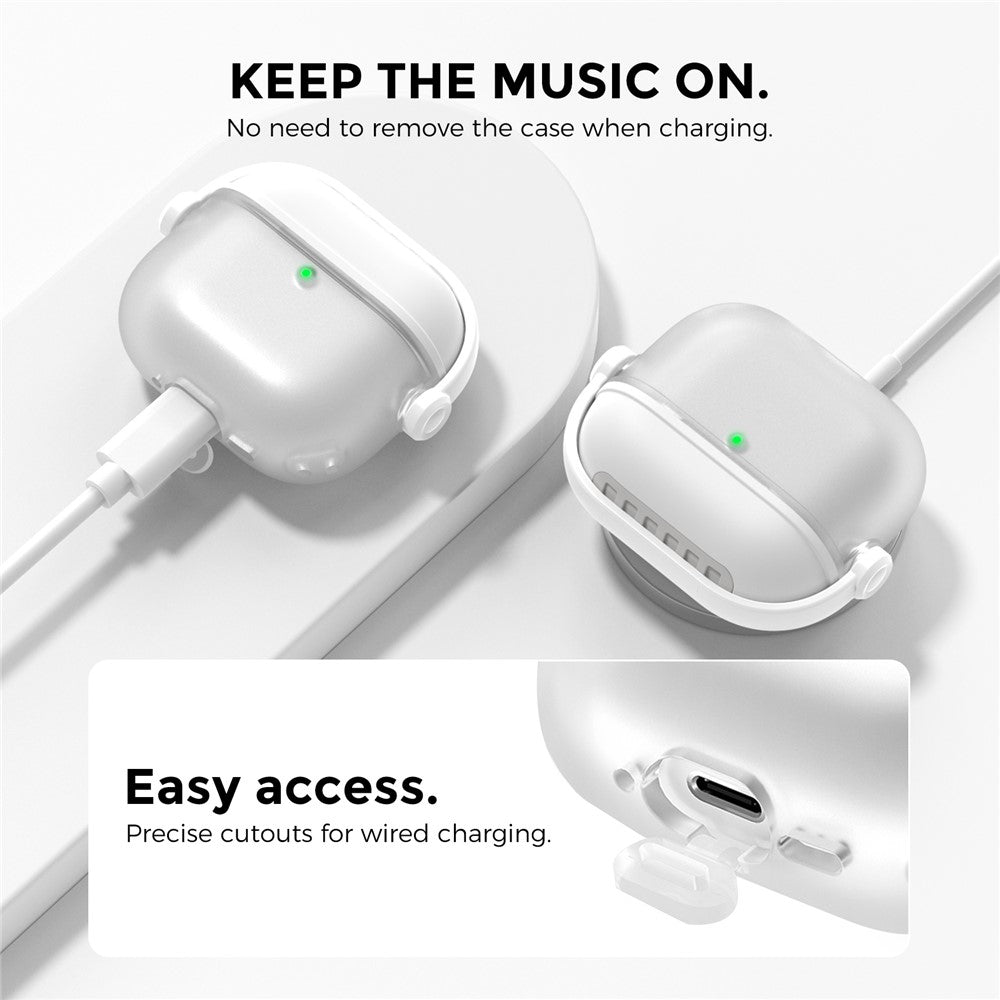 AHASTYLE WG174 Compatible With  AirPods 5 / 4 Silicone Earphone Case Transparent Separable Protective Cover - White