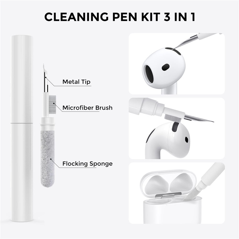AHASTYLE WG174 Compatible With  AirPods 5 / 4 Silicone Earphone Case Transparent Separable Protective Cover - White