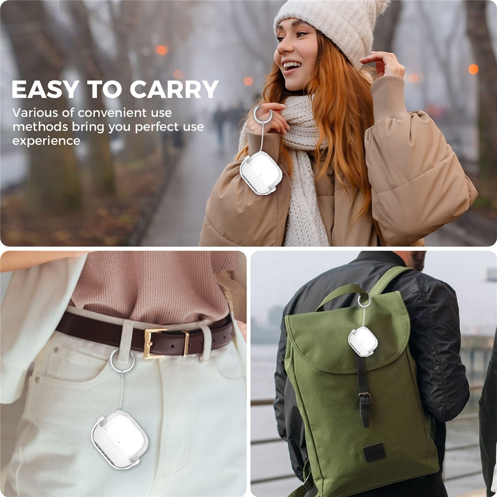 AHASTYLE WG174 Compatible With  AirPods 5 / 4 Silicone Earphone Case Transparent Separable Protective Cover - White