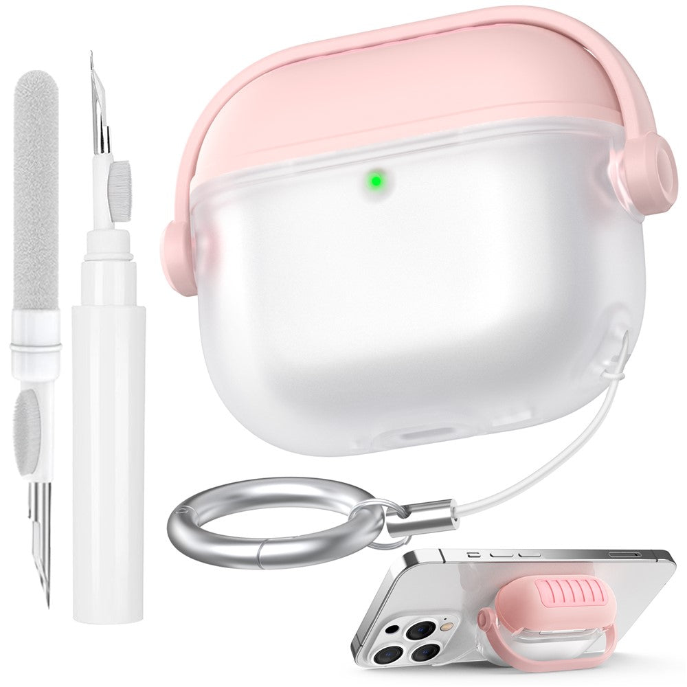 AHASTYLE WG174 Compatible With  AirPods 5 / 4 Silicone Earphone Case Transparent Separable Protective Cover - Pink