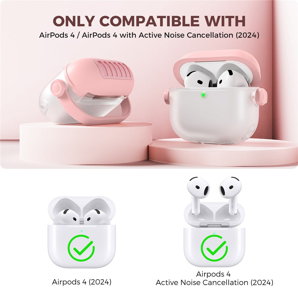 AHASTYLE WG174 Compatible With  AirPods 5 / 4 Silicone Earphone Case Transparent Separable Protective Cover - Pink