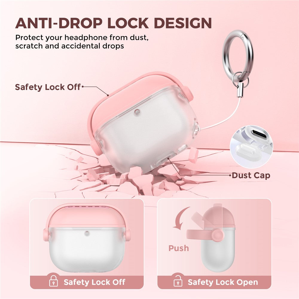 AHASTYLE WG174 Compatible With  AirPods 5 / 4 Silicone Earphone Case Transparent Separable Protective Cover - Pink