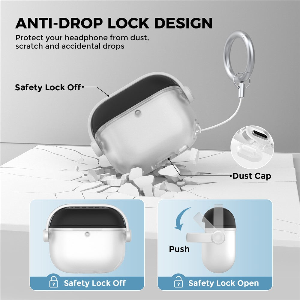 AHASTYLE WG174 Compatible With  AirPods 5 / 4 Silicone Earphone Case Transparent Separable Protective Cover - Black