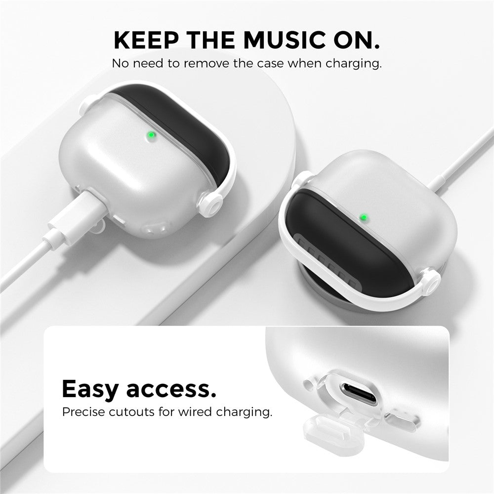 AHASTYLE WG174 Compatible With  AirPods 5 / 4 Silicone Earphone Case Transparent Separable Protective Cover - Black