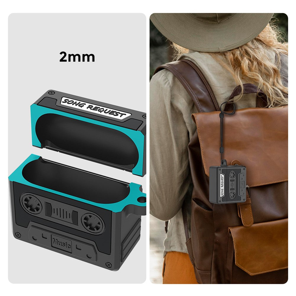 AhaStyle WG169 Compatible With  AirPods 5 / 4 Silicone Case Retro Radio Style Earphone Protective Cover - Dark Grey