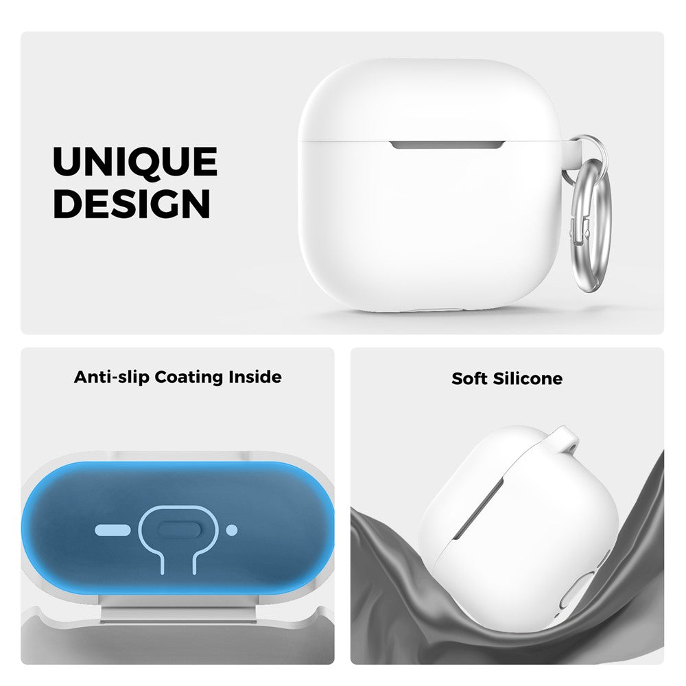 AHASTYLE PT196 Compatible With  AirPods 5 / 4 Silicone Protective Case One Piece Design Earbuds Cover - White