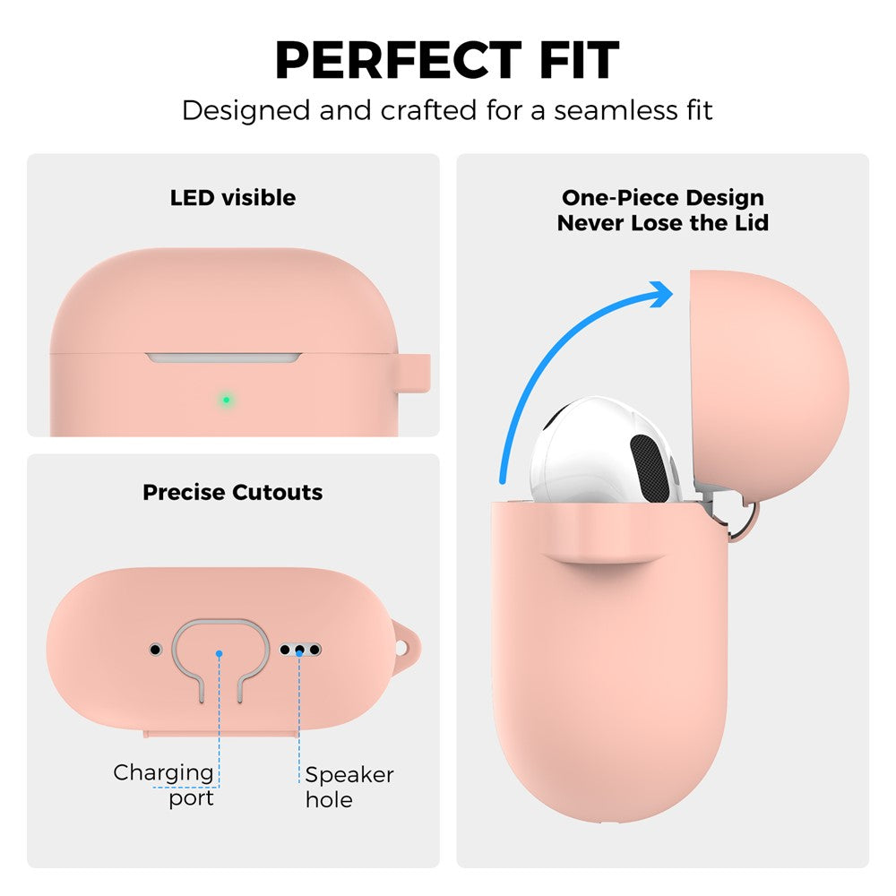 AHASTYLE PT196 Compatible With  AirPods 5 / 4 Silicone Protective Case One Piece Design Earbuds Cover - Pink