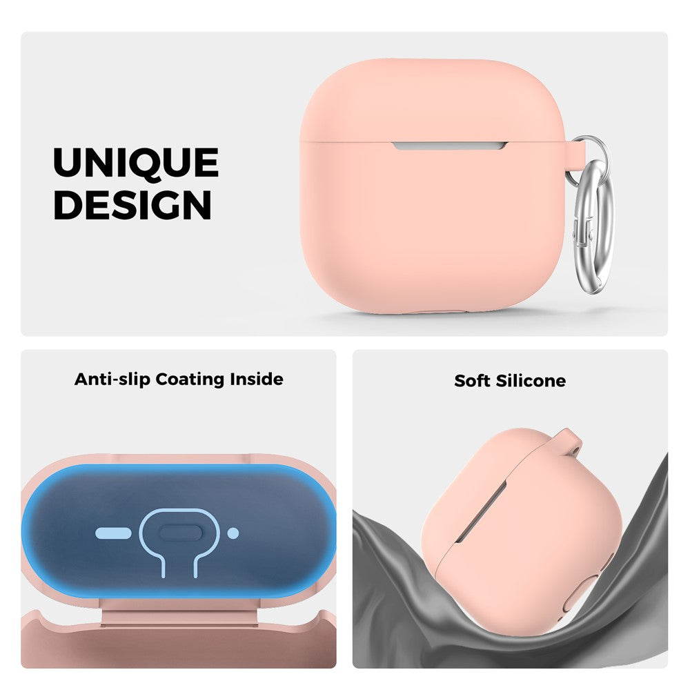 AHASTYLE PT196 Compatible With  AirPods 5 / 4 Silicone Protective Case One Piece Design Earbuds Cover - Pink