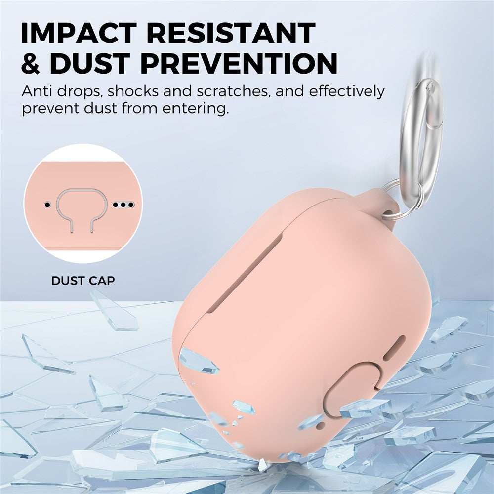 AHASTYLE PT196 Compatible With  AirPods 5 / 4 Silicone Protective Case One Piece Design Earbuds Cover - Pink